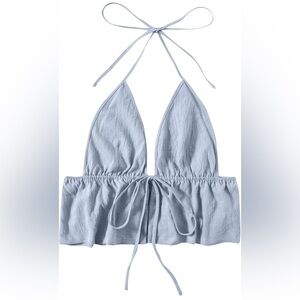 Light Blue Halter Top
